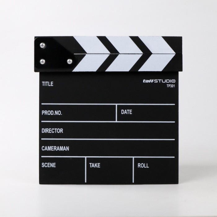 

Papan Film Sutradara Profesional Clapper Board - Hitam 20x20