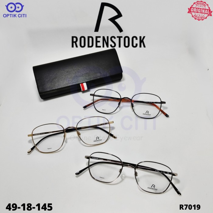 frame kacamata pria wanita kotak rodenstock original R 7019 titanium