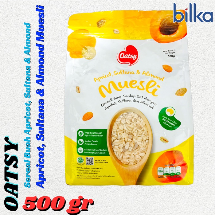 OATSY Apricot, Sultana & Almond Muesli Sereal Instan 500gr