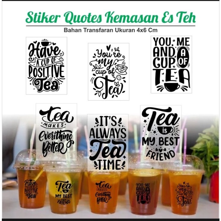 

SRTIKER Stickers minuman Qoutes kemasan es teh isi 100pcs MINUMAN SRTICKER MINUMAN KEKINIAN