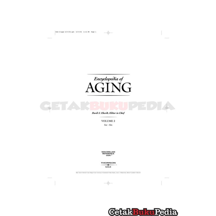 Book Macmillan Encyclopedia Of Aging Vol 2 E K 0 3