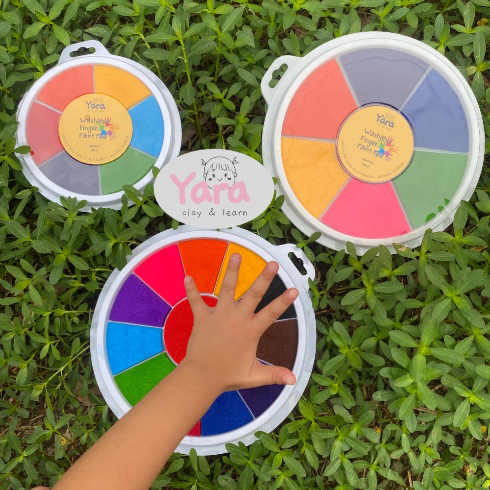 

Yara Jumbo Washable Finger Stamp Pad Hand Paint for Craft and Sensory Play Bantal Cap Jari Tangan YM