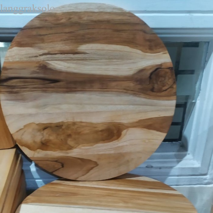 

terlaris Talenan kayu Jati Bulat D35 cm/ Telenan Kayu Jati/Alas Adonan