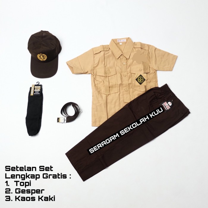 

[MEDAMART] BEST QUALITY Setelan Pramuka Seragam Sekolah SD Laki Panjang PENDEK PANJANG, Kelas 1