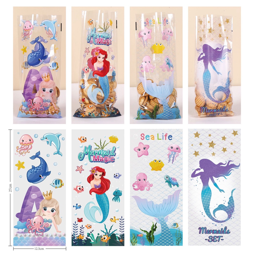 

(New) PLASTIK SNACK ULANG TAHUN / PLASTIK KUE UNIICORN MERMAID / COOKIES BAG