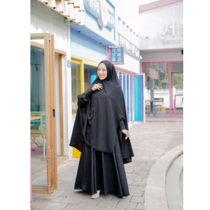 GAMIS EMBOS HERMOSA YORIS CALTRI HITAM - Hitam, XXL