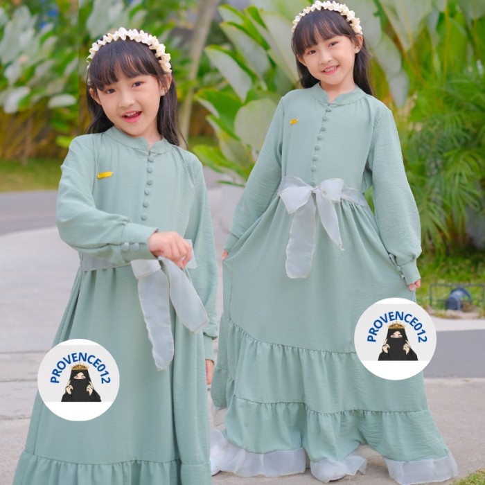 Gamis Anak Perempuan Viral  Kekinian Organza - Madina - 6-10thn - Putih, M 6-7 THN