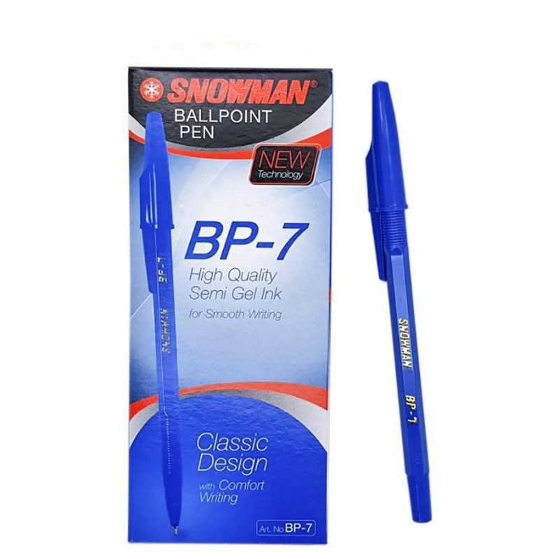 

Pulpen Bolpen Bolpoint Snowman BP-7 BP7 Biru