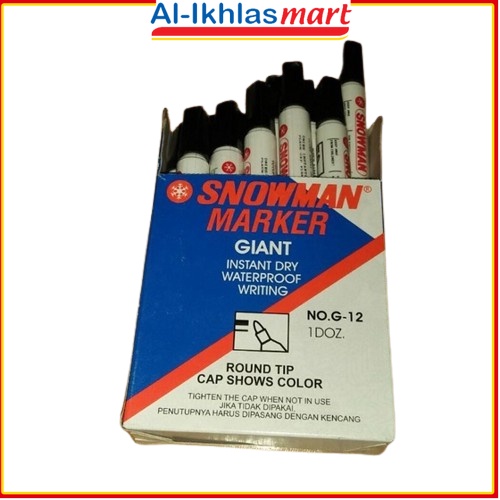 

Snowman Spidol Permanent Marker G-12 HItam ( Satuan )