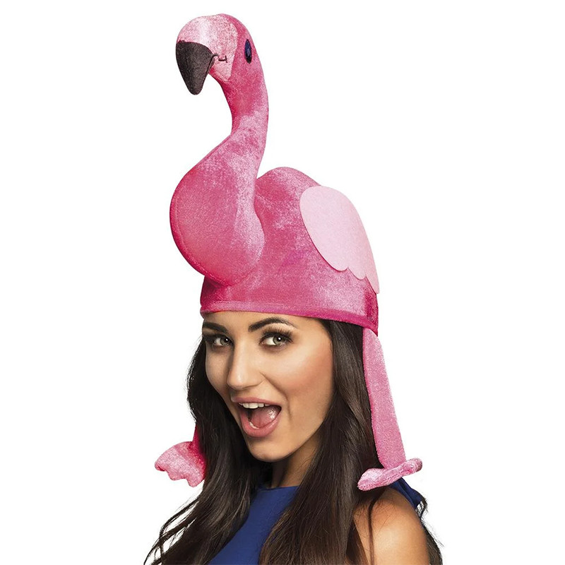 

Adult Halloween Party Costume Women Flamingo Hat Pink