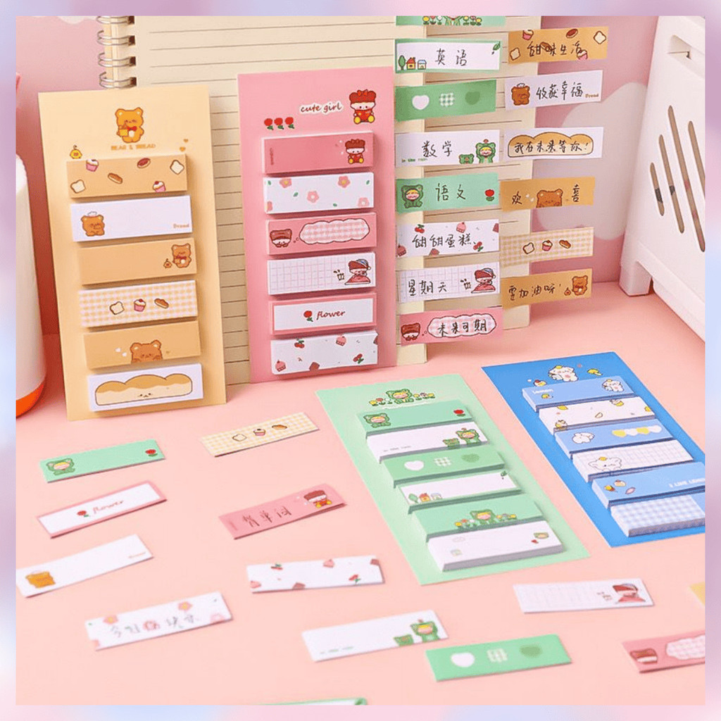 

[BS COD] STICKY NOTES MOTIF LUCU 6 IN 1 TEMPELAN KERTAS CATATAN 120 LEMBAR NOTES KERTAS TEMPEL KARAKTER BEAR FROG GIRL PEMBATAS BUKU CUTE IMUT PENANDA BUKU MEMO STICK STATIONERY MEMO PAD CONVENIENCE CUTE 6 IN 1 TERMURAH