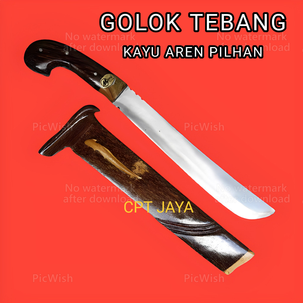 GOLOK CIBATU ASLI Kerja kebun GOLOK KAYU AREN Pemotong kayu dan bambu fulltang baja per Hq/golok are