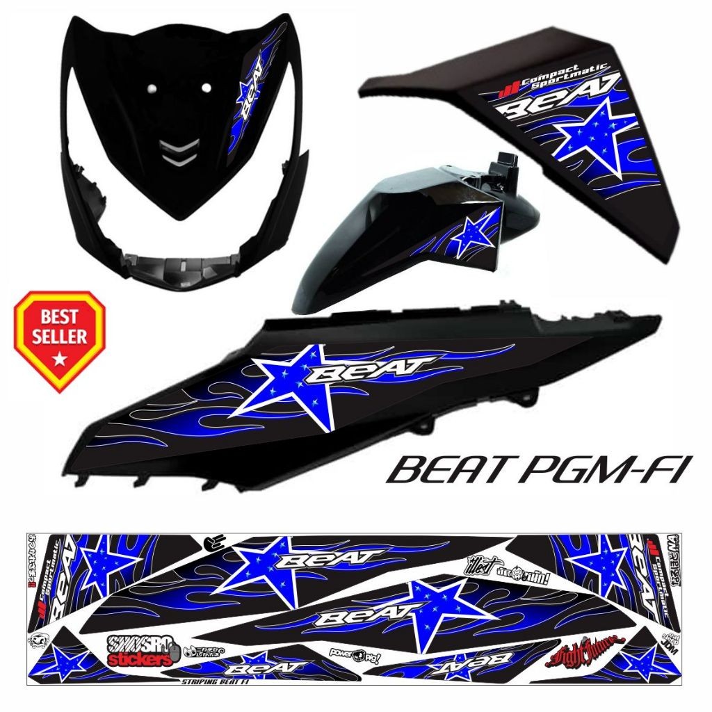 STIKER MOTOR BEAT 2013 / STRIPING MOTOR BEAT FI 2015 VARIASI KEREN