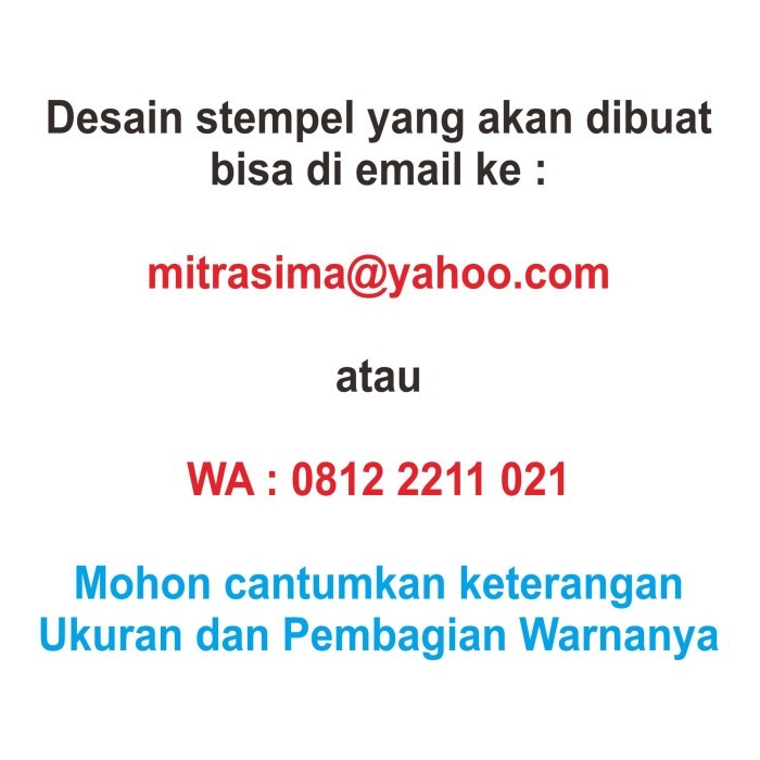 

Stempel otomatis / Stempel warna 4 Warna ukuran standar