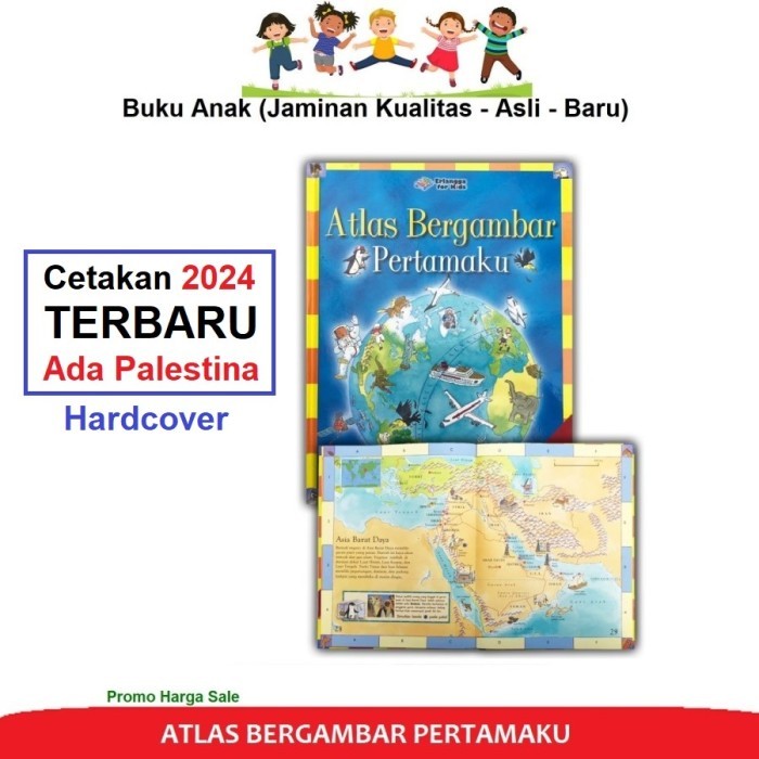 Atlas Bergambar Pertamaku Di Lengkapi Poster Peta Dunia Erlangga