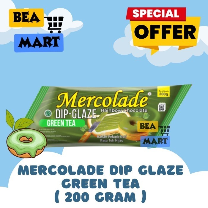 

Mercolade Dip Glaze Green Tea 200 gr | Topping Donat Cair Selai Manis DipGlaze GreenTea Kemasan Pouch 200 gr