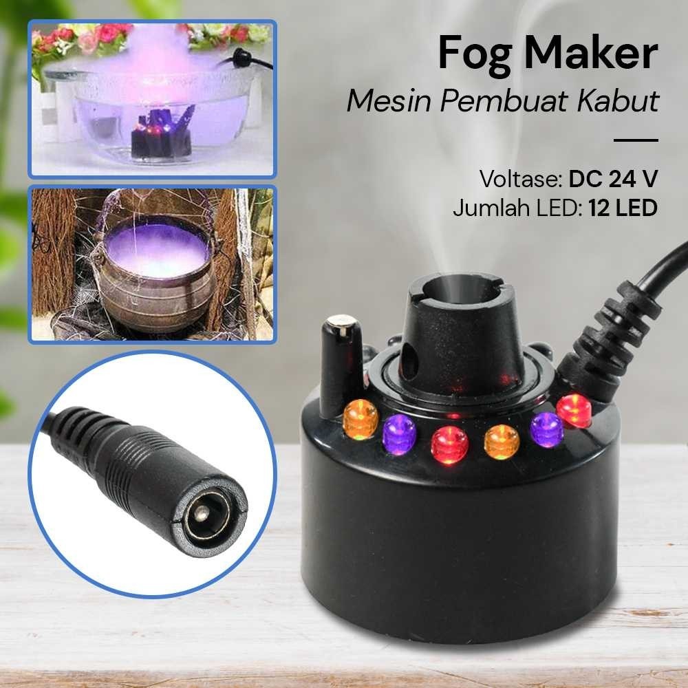 Warmtoo Mesin Pembuat Kabut Embun Mist Spray Fog Maker 12 LED 24V - WT01   [ I K F Store ]