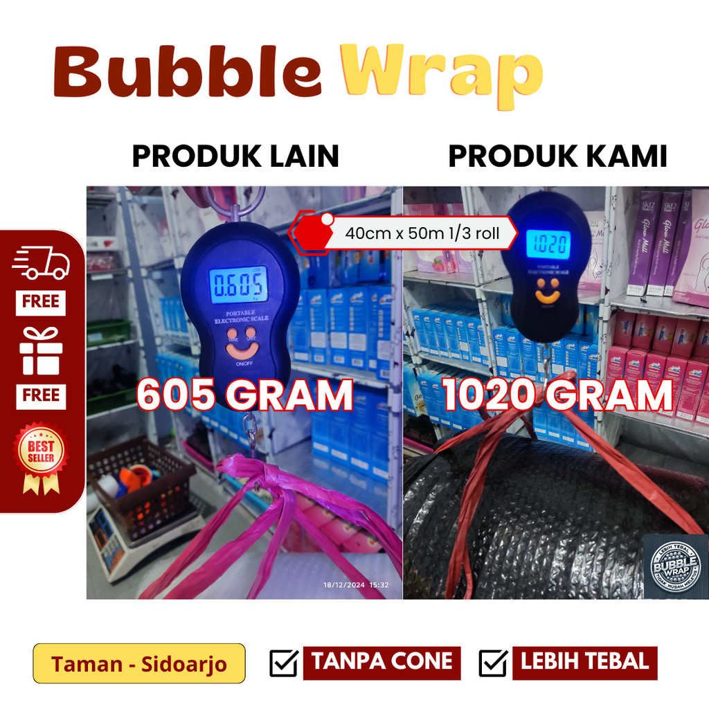 

Lebih Tebal Bubble Wrap 40cm x 50m - 1/3 Tidak Mudah Meletus Bubble Wrap Roll Plastik Packing