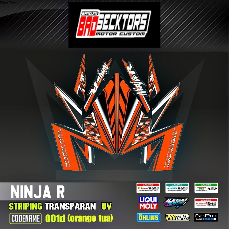 Decal Sticker Striping Variasi Transparan Uv Ninja R 2014 Transparan Uv Motif Ori Ninja R 2014-2015 