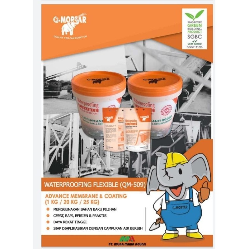 G Mortar Semen Antibocor Lapisan Mortar Waterproof Outdoor dan Indoor Kedap Air 1kg