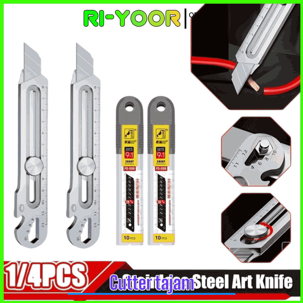 

pisau cutter 9in1 cutter multifungsi cutter penggaris cutter wrench pembuka baut