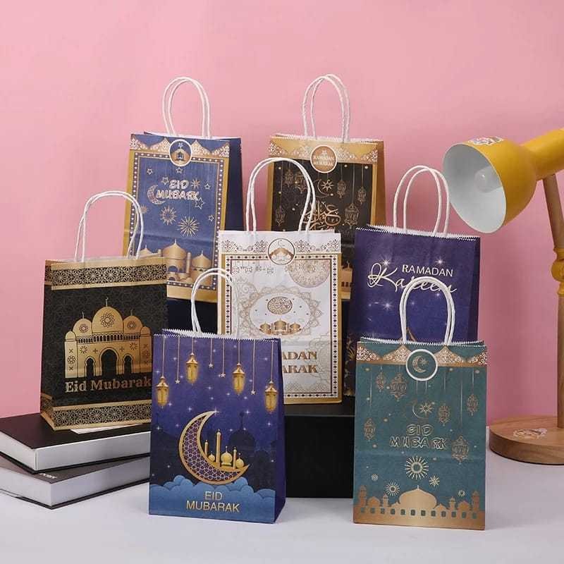 

KaromahID Paperbag Ramadhan kareem Lebaran eid mubarak / Tas hampers Idul Fitri Kraft Paper Tas Souvenir / Goodie Bag