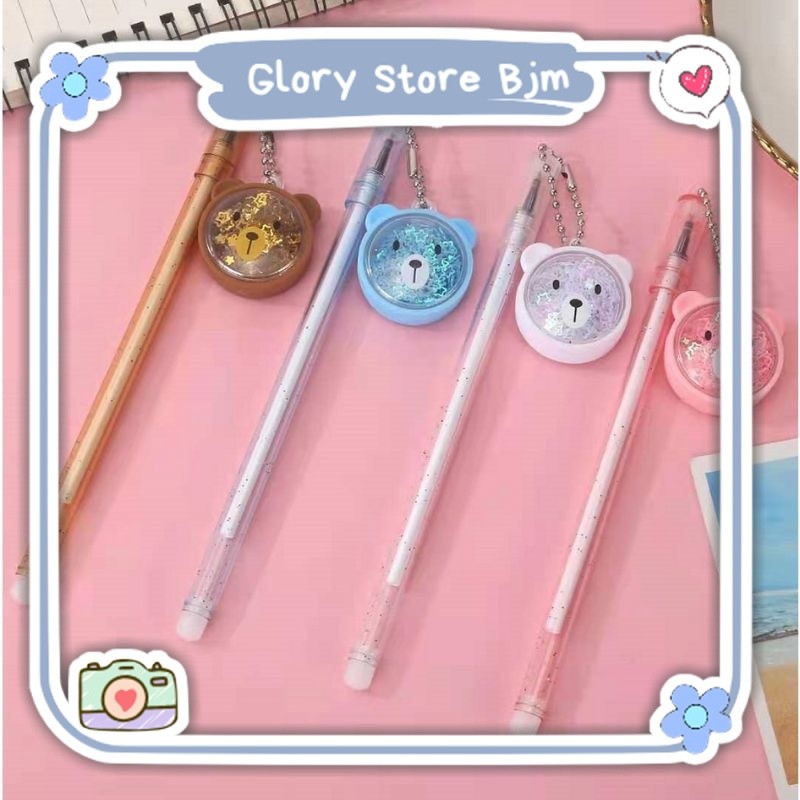

Pulpen Gantungan Bear Gliter