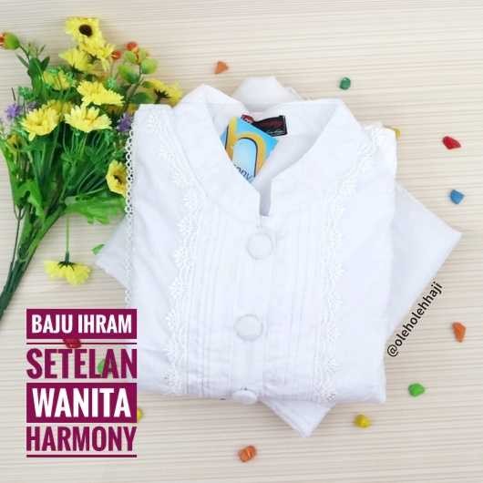 Setelan Baju Ihram Ihrom Wanita Harmony Katun Perlengkapan Haji Umroh