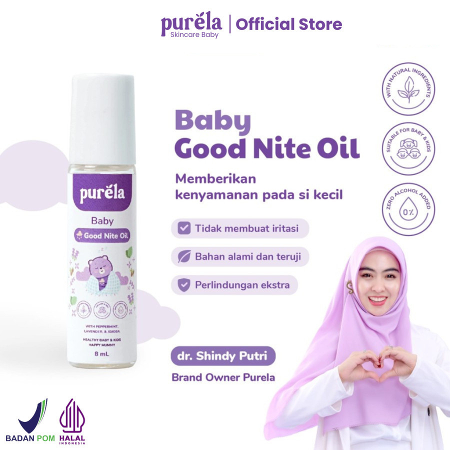 Purela Baby Cream Baru 70gr Perawatan Pemutih Kulit Wajah Bayi - Good Nite Oil