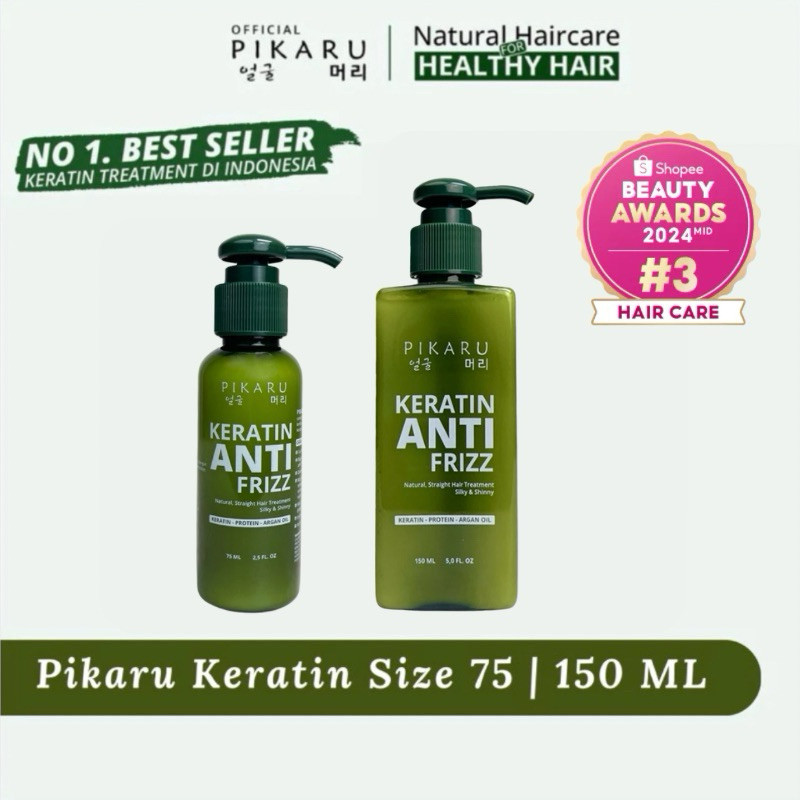 Pikaru Keratin Rambut Anti Frizz Pelurus Rambut Treatment Rambut