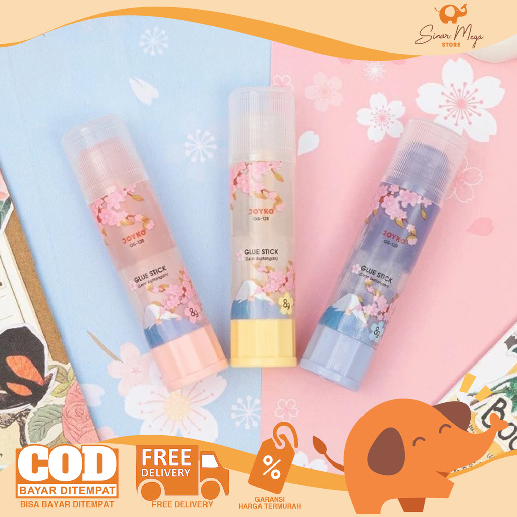 

Joyko Glue Stick GS-128 Sakura Flower 8g - Lem Kertas Batangan SATUAN Lucu Murah