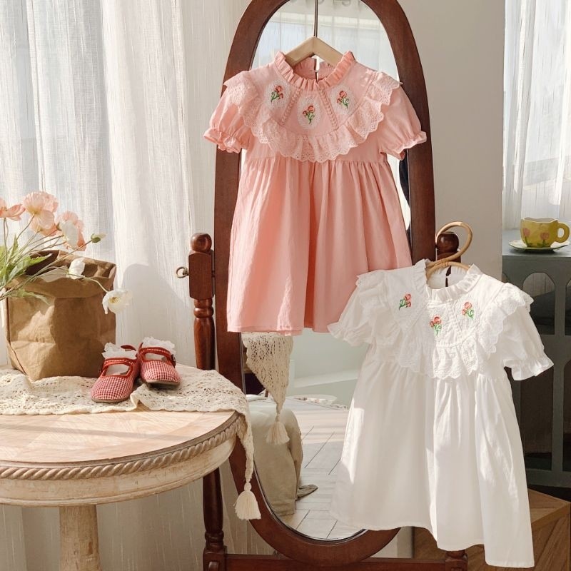 FR54E (Mommyhoky) DUDUCREAM Dress anak import dress anak Premium Dress babydoll Dress Classic gaya E