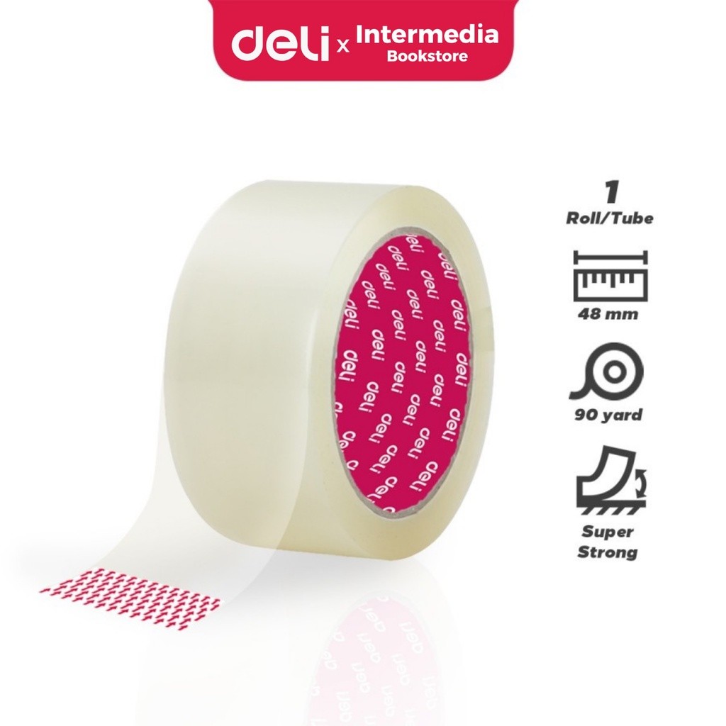 

Deli CA489 Packing Tape / Lakban Isolasi Bening 48mmx90 Yardx42 Micron
