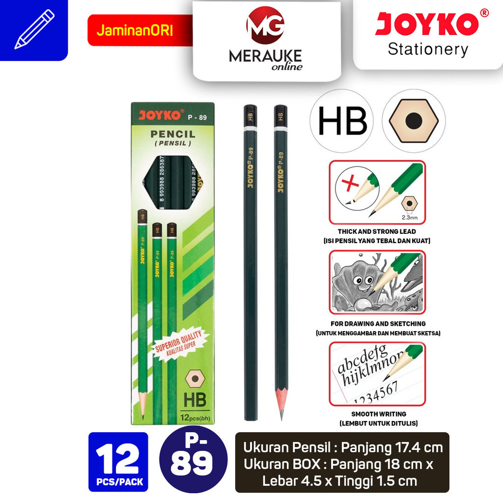 

Pensil Joyko P-89 | HB | 1 Box 12 Pcs