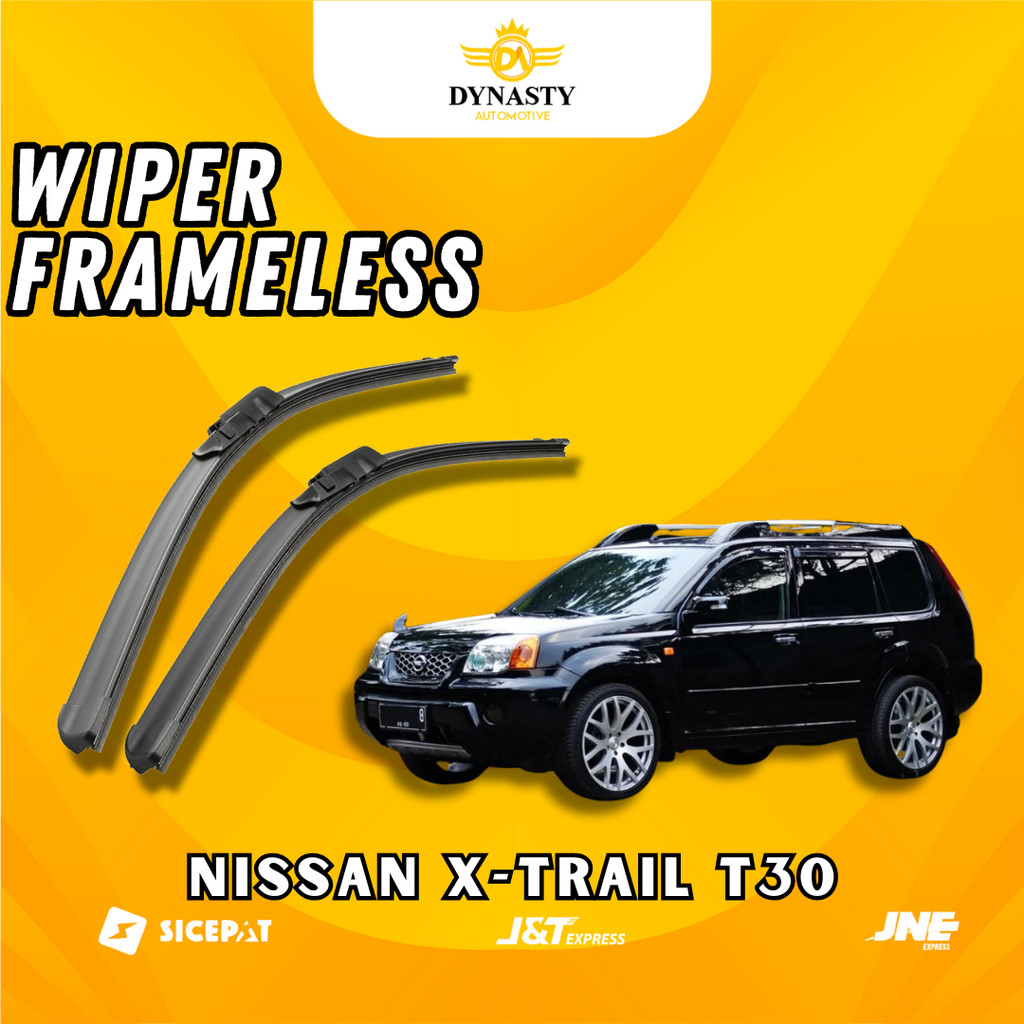 1 SET (2 PCS) Wiper - Nissan X-Trail Xtrail T30 - Model Frameless Tanpa Rangka Besi Sapuan Kaca Wipe