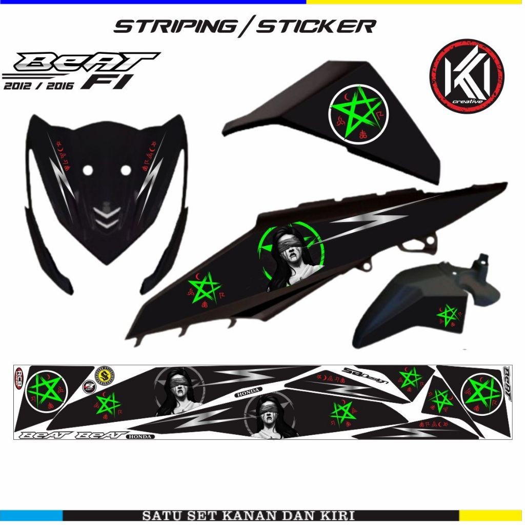STRIPING STICKER MOTOR BEAT F1 TAHUN 2012 2016 MOTIP KEREN STIKER