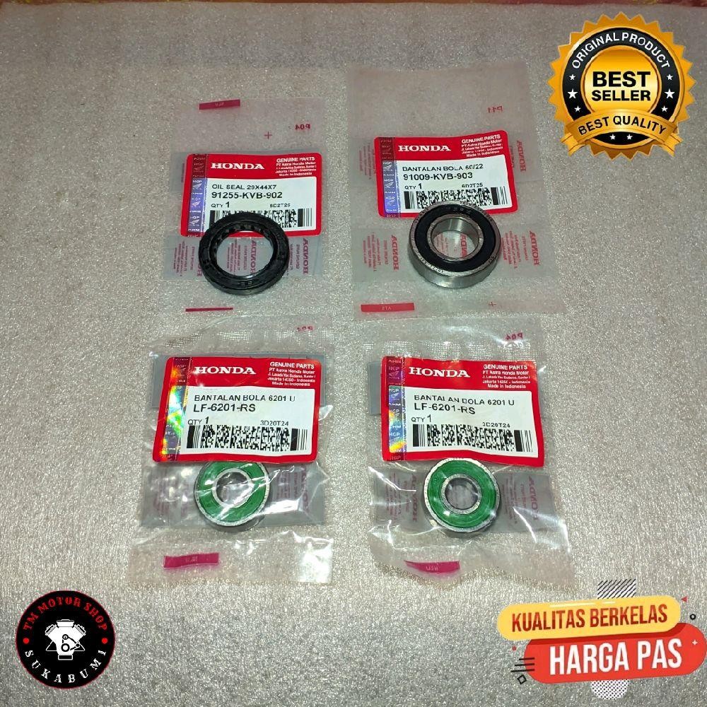 Paket Bearing Laher Roda Depan 6201 + Laher Roda Belakang 60/22 + Seal Roda Belakang Honda Beat Karb