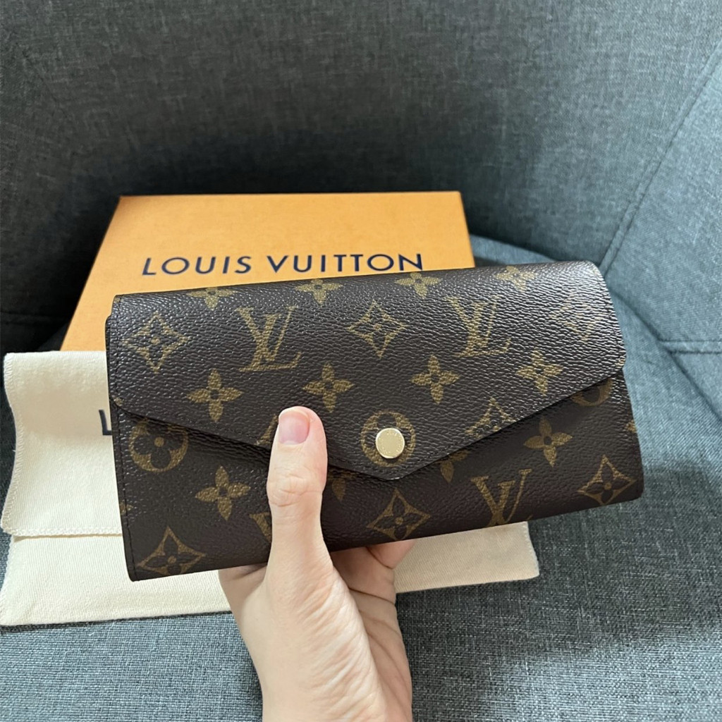 【bekas asli】（ M60531） Dompet kulit Louis Vuitton SARAH/dompet gulung panjang/dompet clutch wanita