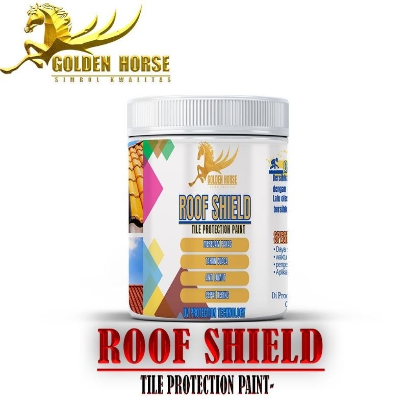 Golden Horse - Cat Genteng glossy Beton/ Asbes/ Metal 1 kg - ROOF SHIELD