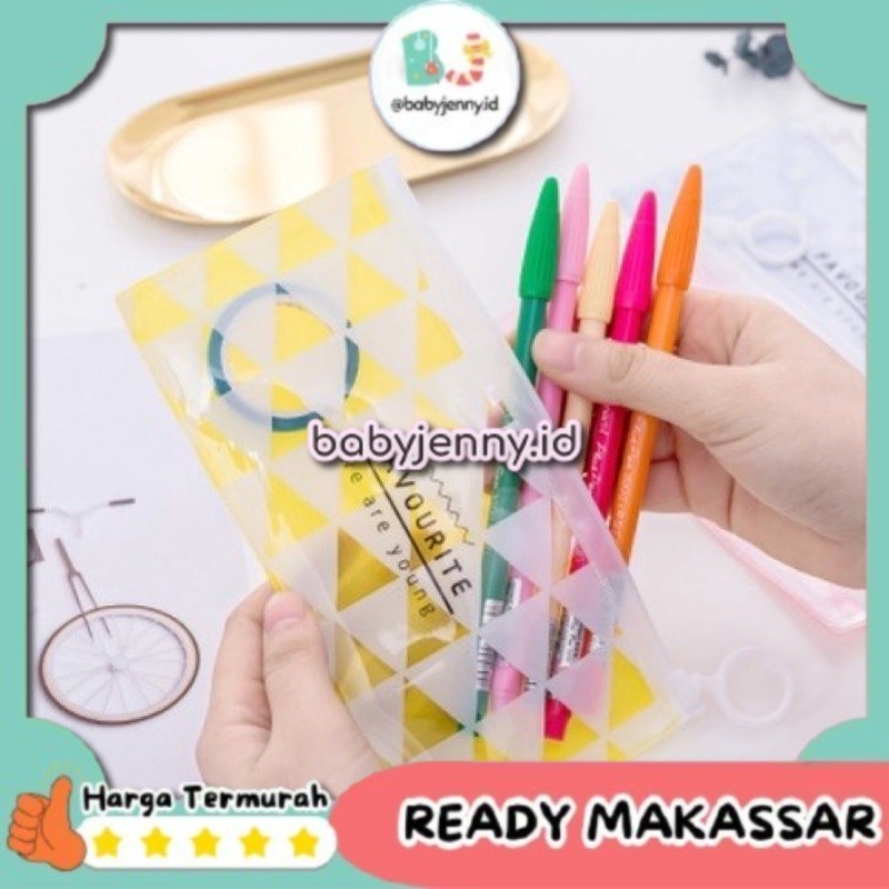 

[Babyjenny.id] J335 Tempat Pensil Zipper Transparan / Tempat Kosmetik Zip / Zipper Bag / Pouch Zipper