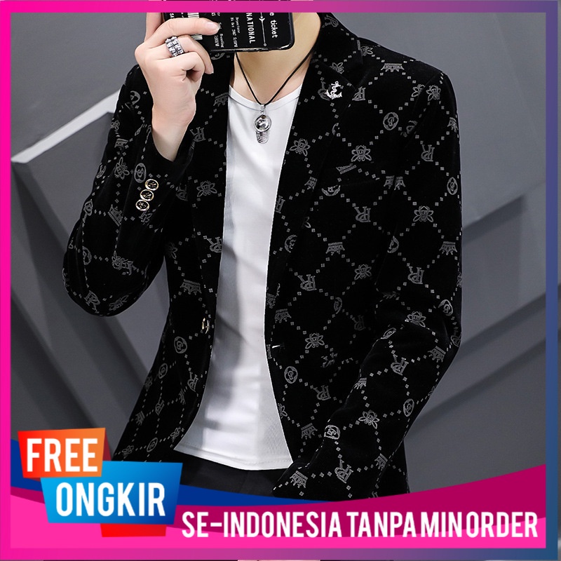 Jas Pria Suit Korea Slim Top Tren Supply Generasi Import