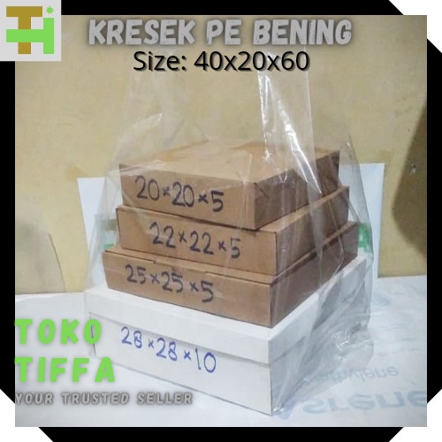 Kresek PE bening 40x60 tebal 05 kantong plastik - tebal 04