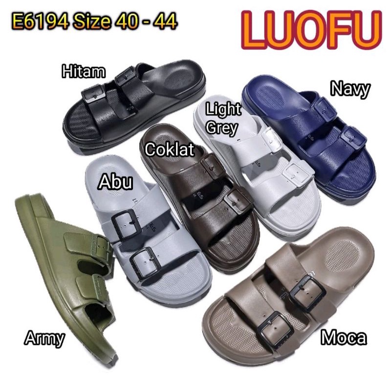 Sandal pria kokop luofu Sandal jelly karet pria Sandal pria sandal luofu import size40-44 [ SANDAL L