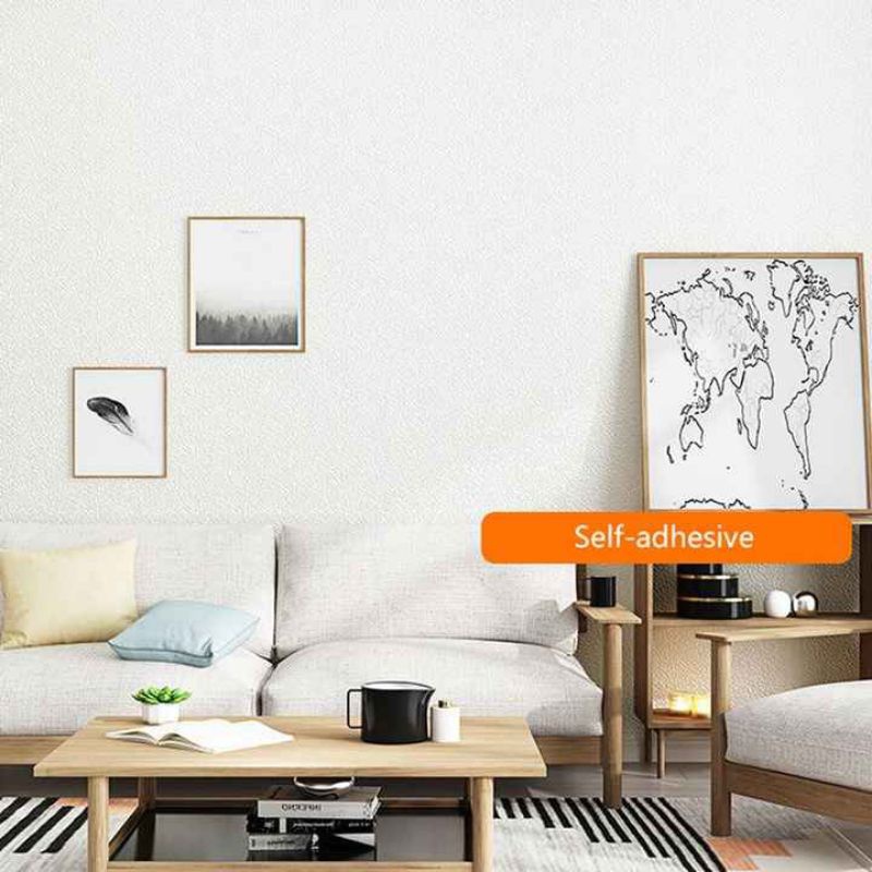 Wallpaper Dinding Sticker Dinding Linen Foam EMBOSS Roll Putih Kulit jeruk Alumunium Foil Wallpaper 