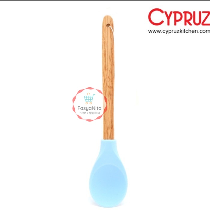 Spatula CYPRUZ Silikon Gagang Kayu / Bambu Food Grade (1 Pcs) - AM-1003 Sendok - FasyAnita Mart Denp