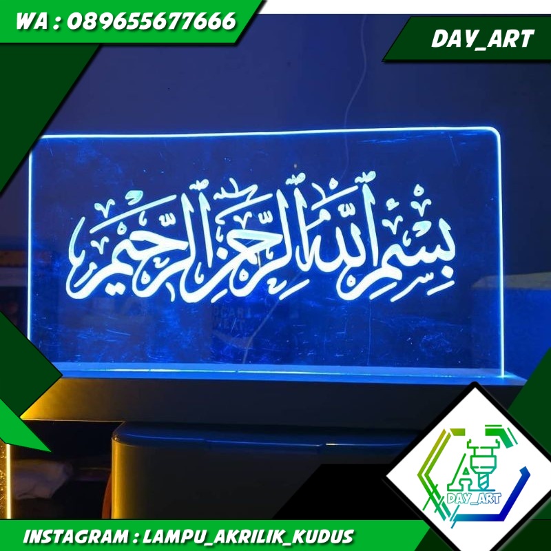lampu led akrilik /lampu hias akrilik / lampu akrilik kaligrafi / lampu akrilik logo