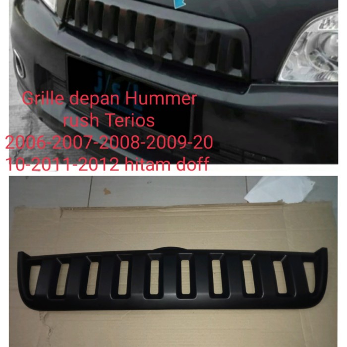 grill depan model Hummer rush Terios 2006-2012 hitam doff Aksesoris mobil