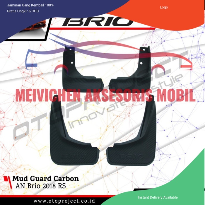 Mud Guard All New Brio RS Carbon EMBOS Karpet Lumpur Brio RS 2018 UP Aksesoris mobil