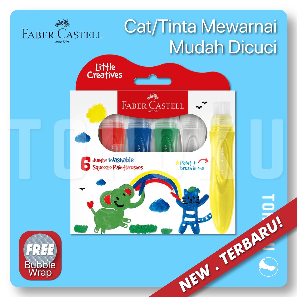 

Faber-Castell - Little Creatives Cat Tangan Anak-Anak | Jumbo Squeeze Paintbrushes