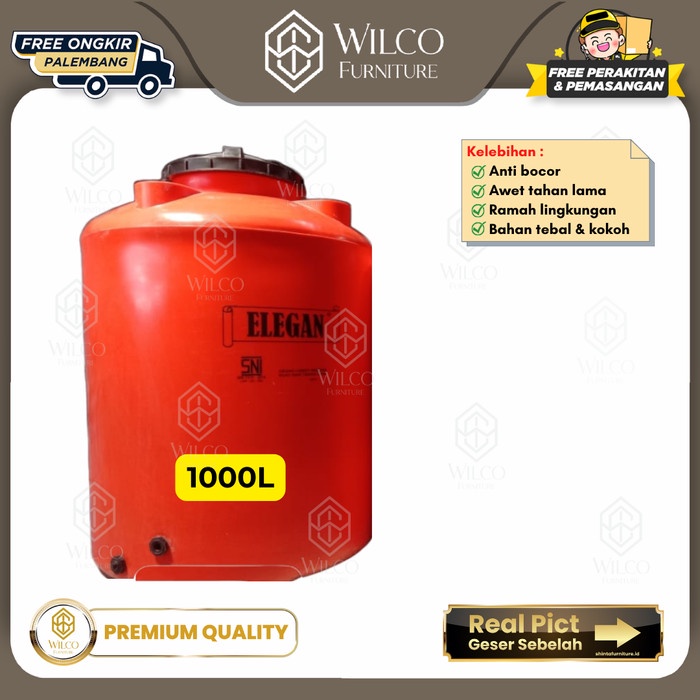 Tanki Air 1000 Liter Elegan Oren / Tandon Air SNI Free Ongkir